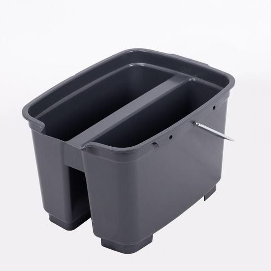  fashionable appearance design big bucket mouth convenient to throw rubbish gray colour plastic bucket 2-compartment