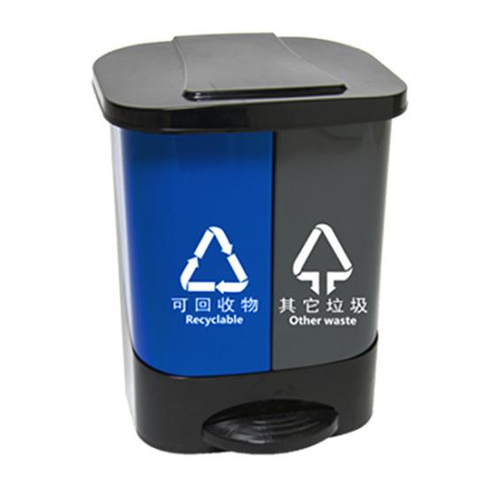 Cubo de basura de clasificación de pedal de plástico